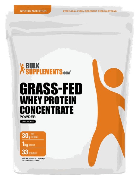 BulkSupplements Grass-Fed Whey Protein Concentrate Powder