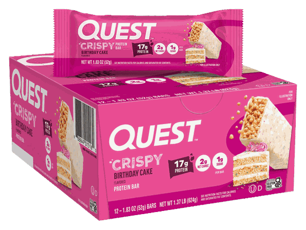 Quest Birthday Cake Crispy Hero Bars