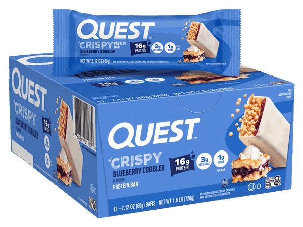 Quest Blueberry Cobbler Crispy Hero Protein Bars