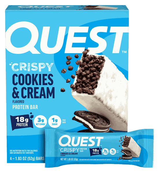 Quest Cookies & Cream Crispy Hero Protein Bars